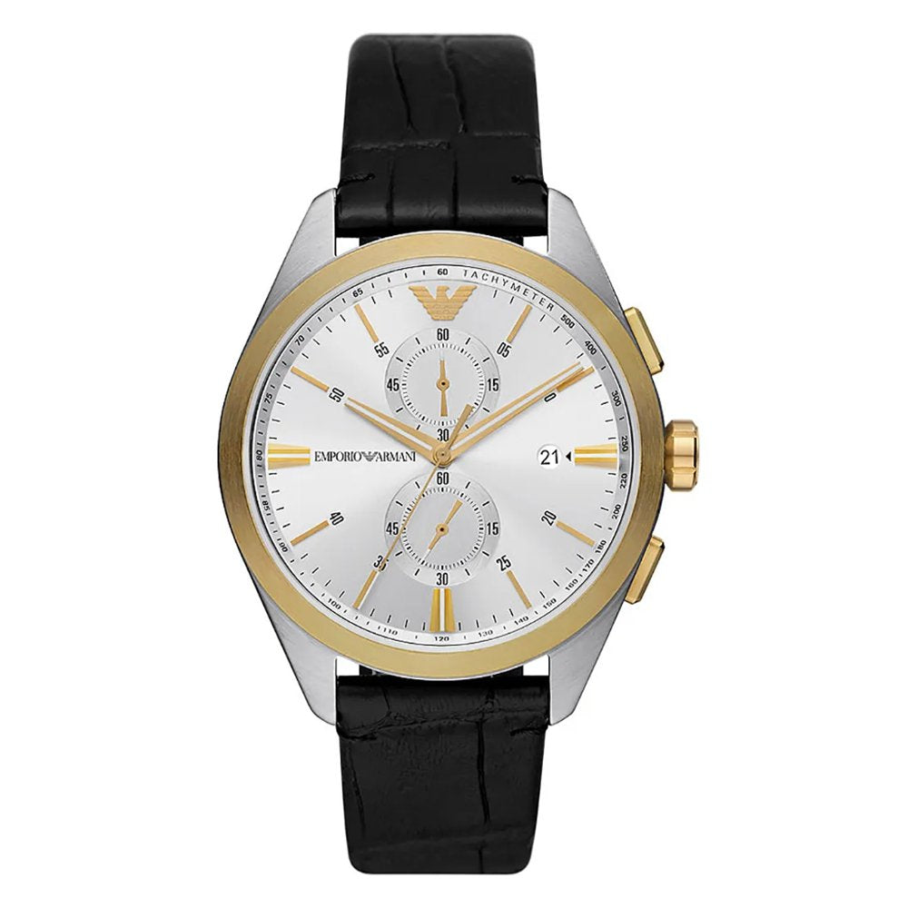 Emporio Armani Herren Armbanduhr Chronograph Claudio Schwarz/Silber AR11498