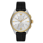 Emporio Armani Herren Armbanduhr Chronograph Claudio Schwarz/Silber AR11498