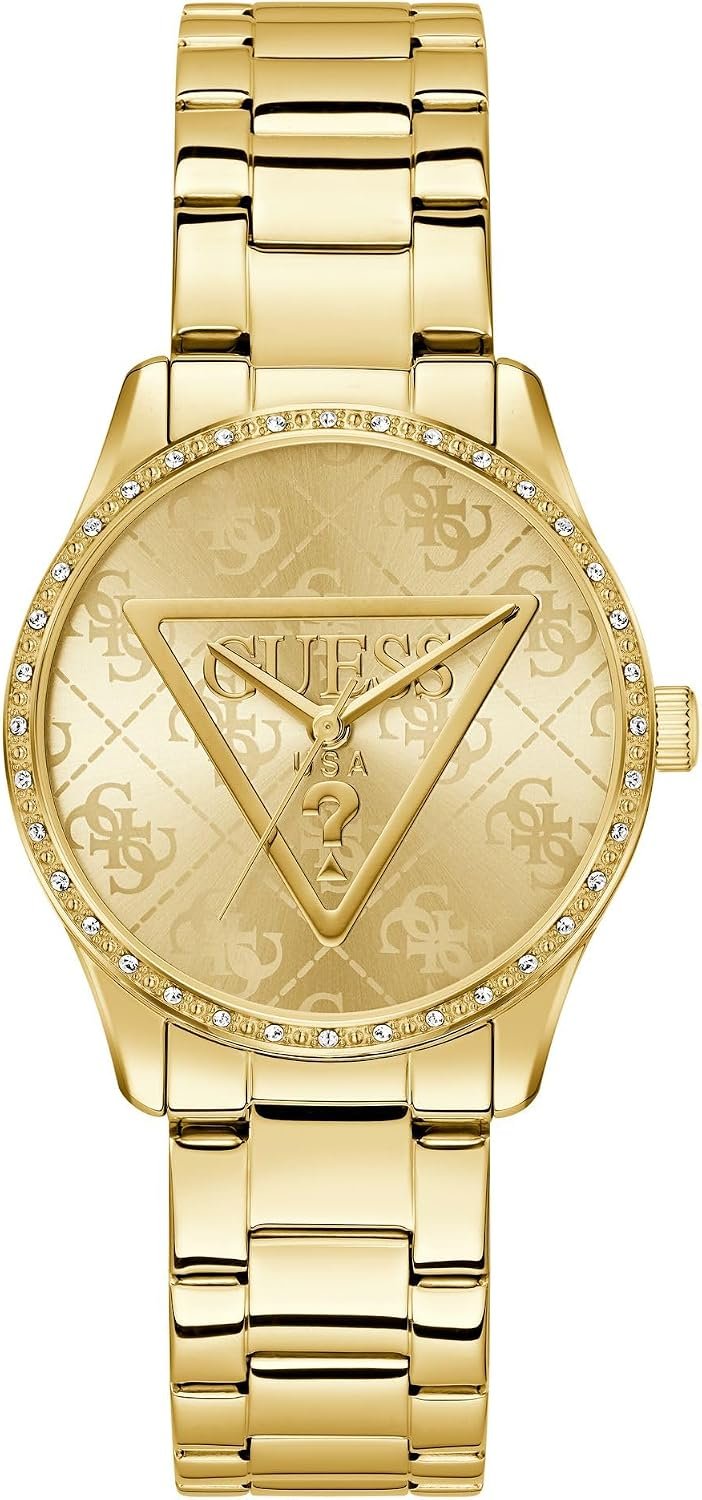 GUESS Analoguhr Damen Ladies Gold Tone Analog Watch Gold GW0987L2