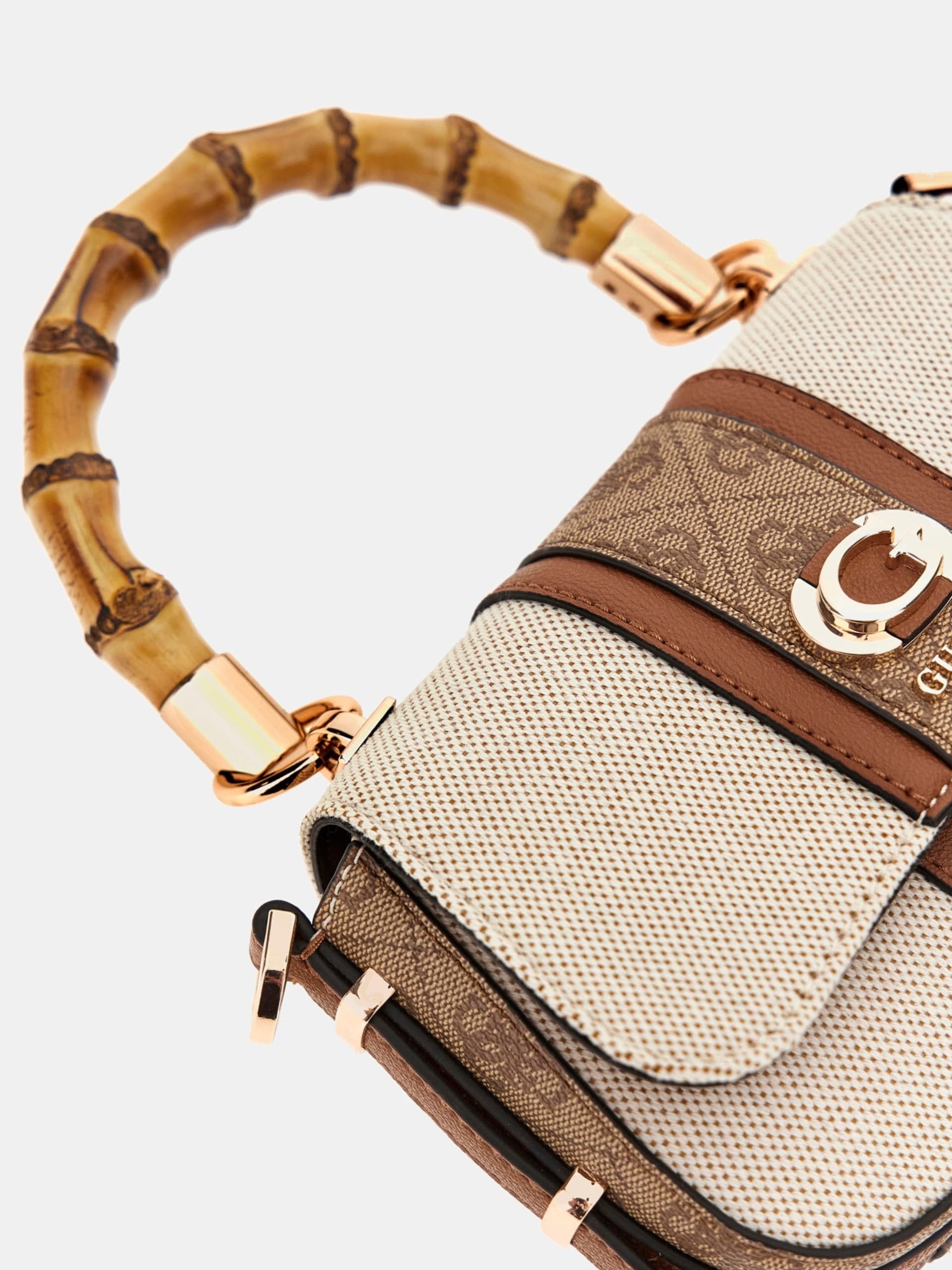 Guess Handtasche Damen Kerima Bamboo Handle Natural HWAG9337780NLL