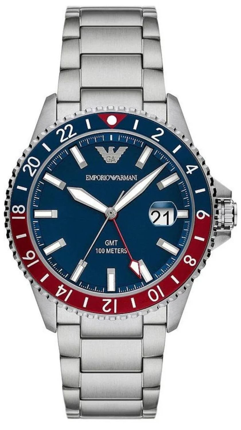 Emporio Armani Armbanduhr Herren Sea Explorer Silber Blau AR11590