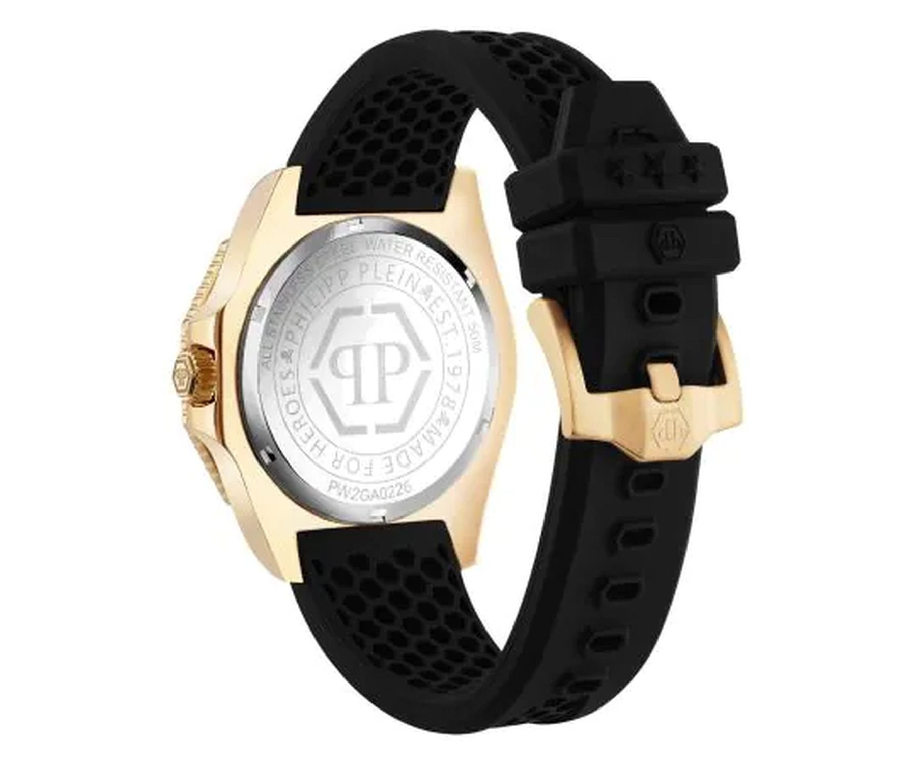 Philipp Plein Armbanduhr Unisex Aquastorm Gold Schwarz PW2GA0226