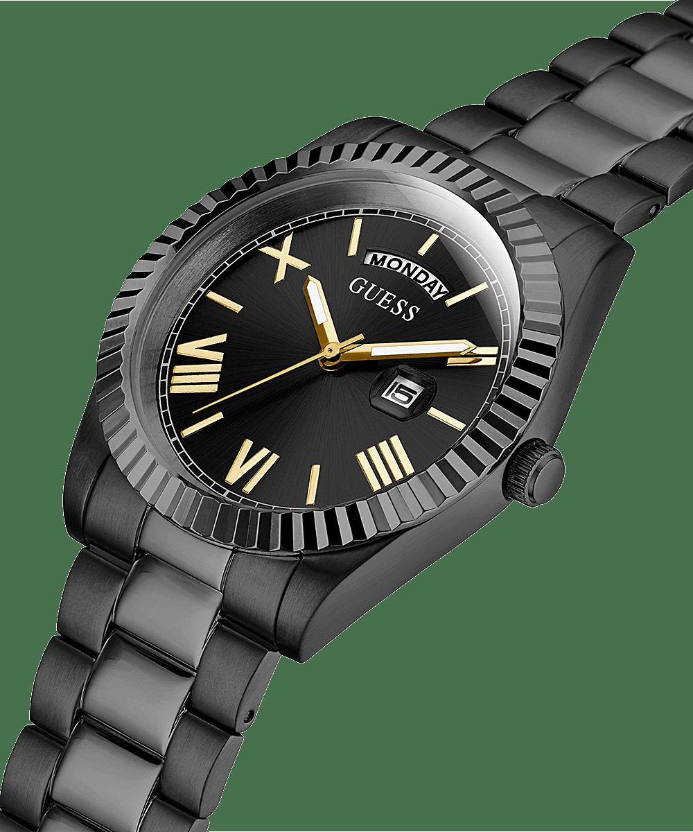 Guess Herrenuhr Connoisseur Edelstahl schwarz GW0265G4