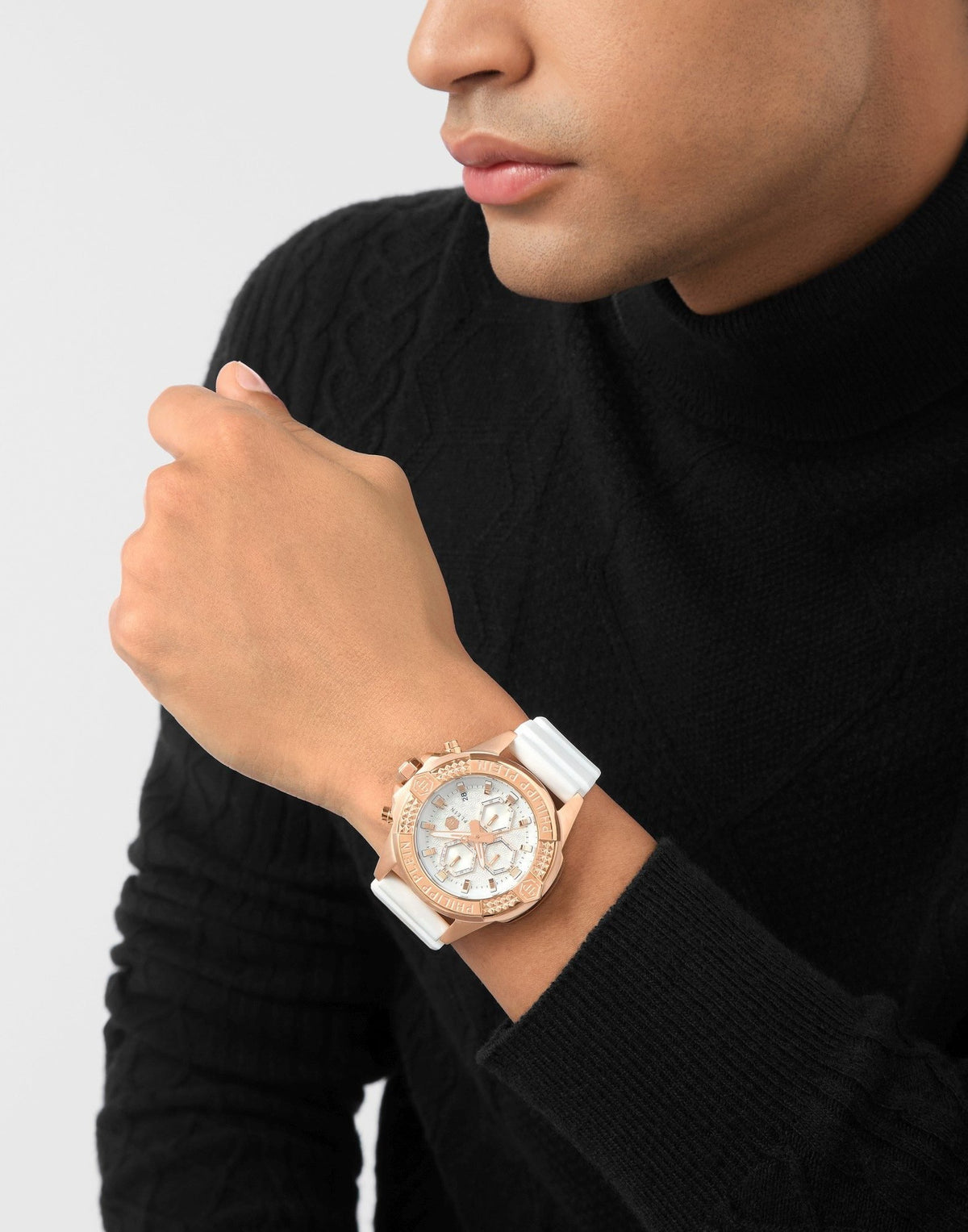 Philipp Plein Herrenuhr The $kull Chrono Schwarz/Weiß PWWFA0325