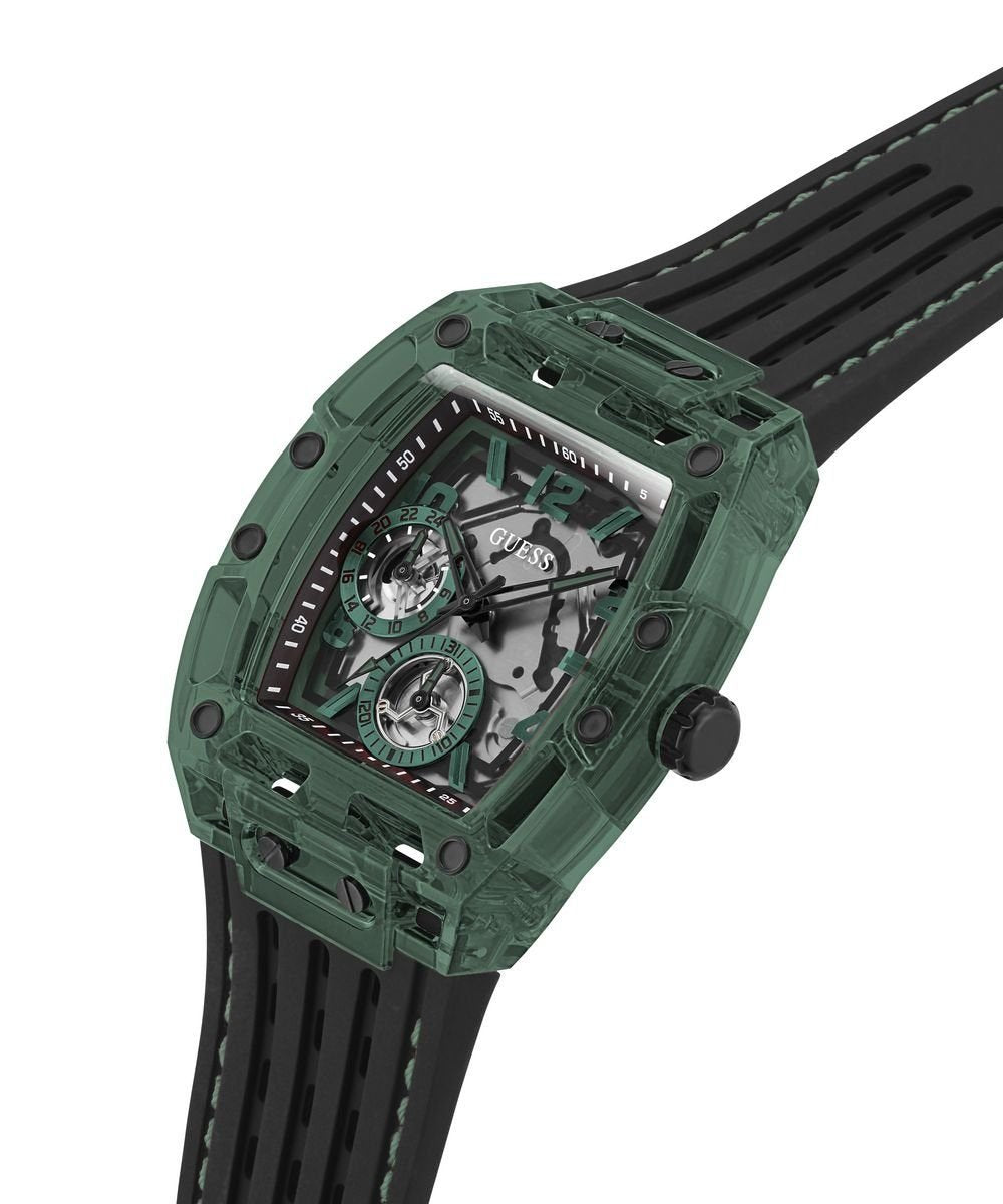 Guess Herren Armbanduhr Multifunktion Phoneix schwarz, grün 43 mm GW0499G7