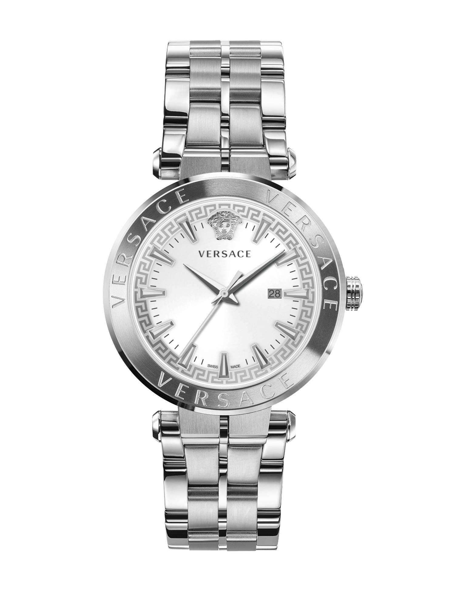 Versace Herren Armbanduhr  Aion 44 mm Datumsfenster Armband Edelstahl VE2G00321