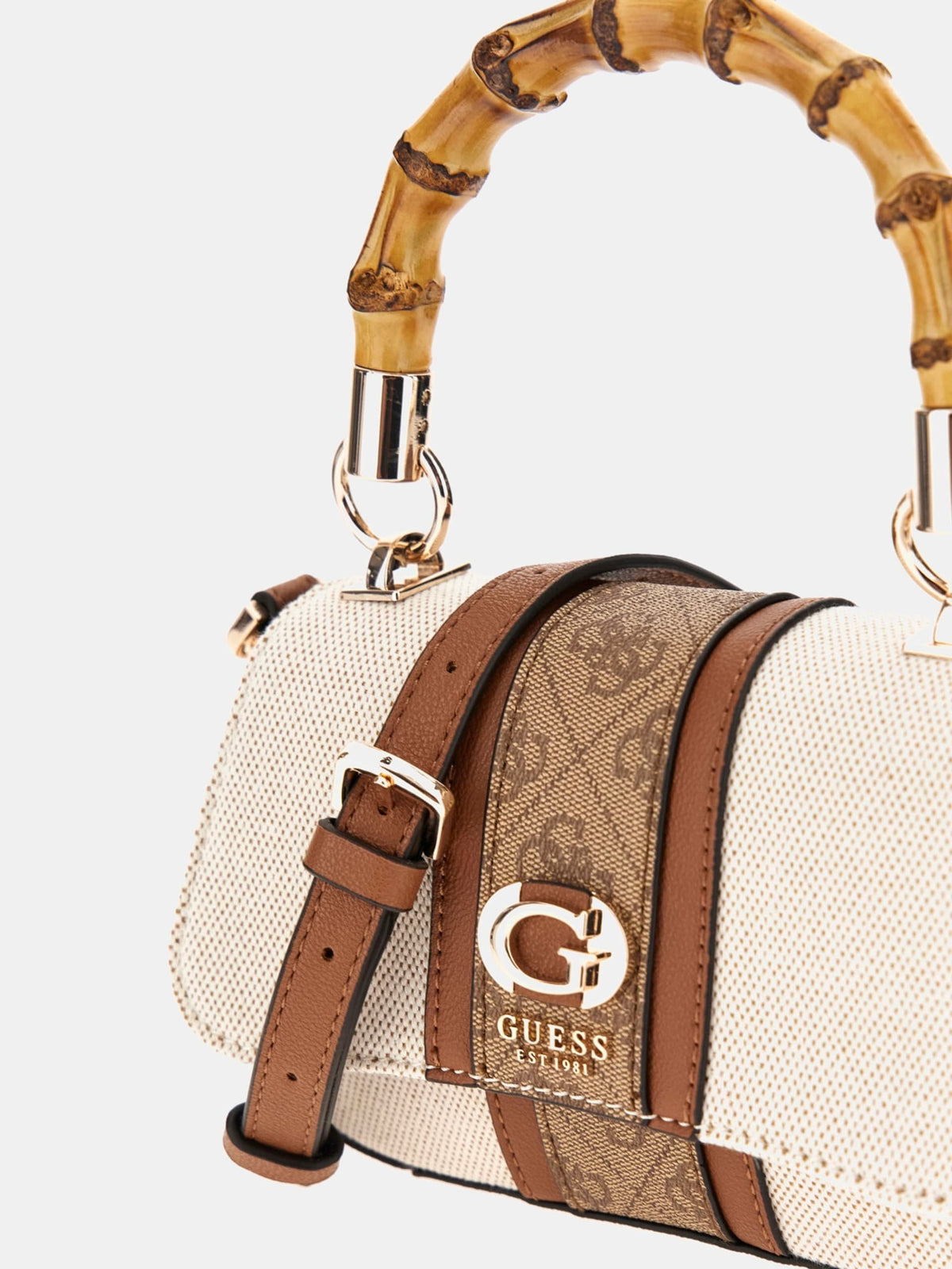 Guess Handtasche Damen Kerima Bamboo Handle Natural HWAG9337780NLL
