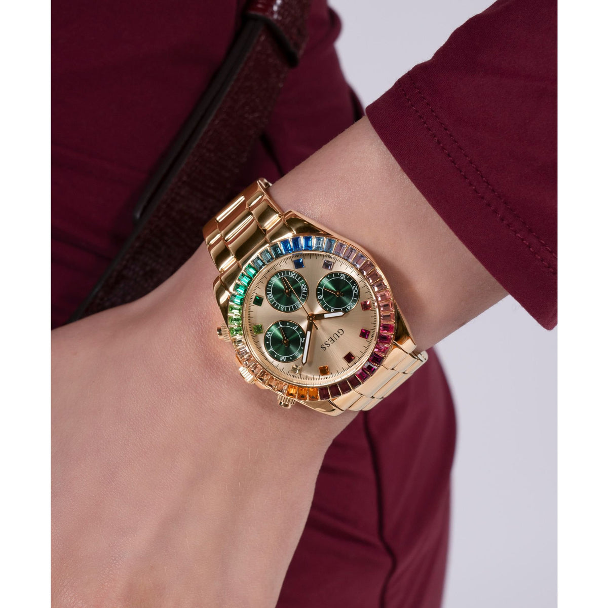 Guess Damen Armbanduhr Halo Rainbow