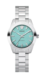 Versace Damen Automatikuhr Greca Classic Silber Türkis VESCA0324