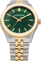 Salvatore Ferragamo Herrenuhr New Gent Zweifarbig Grün 42 mm SFU500423
