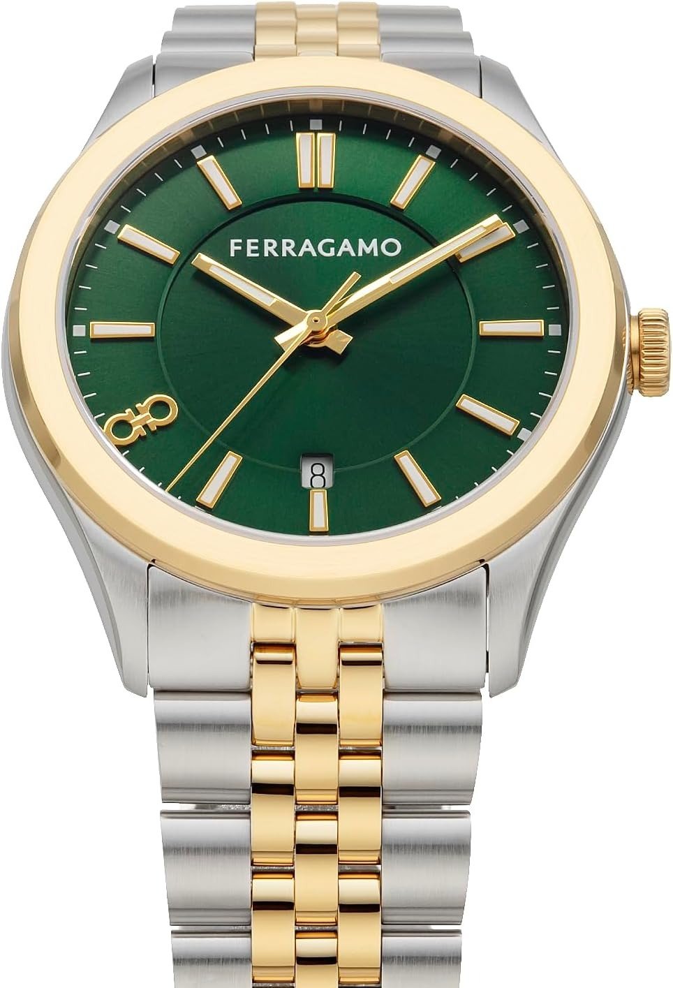 Salvatore Ferragamo Herrenuhr New Gent Zweifarbig Grün 42 mm SFU500423