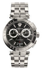 Versace Aion Chronograph Herrenuhr Silber Stahl Schwarzes Zifferblatt 45mm VE1D015 20