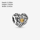PANDORA Damen-Charm November Herz 925 Silber Citrin gelb - 791784CI