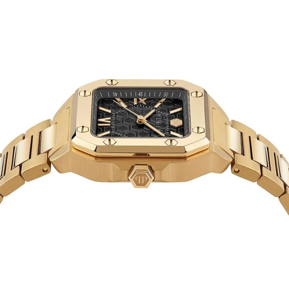 Philipp Plein Herrenuhr Plein Edge Goldfarben, Schwarz PWYGA0426
