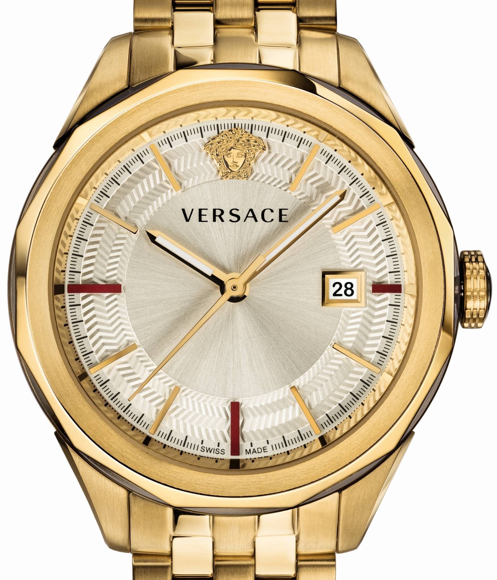Versace Herren Armbanduhr  Glaze 43 mm Datumsfenster Armband Edelstahl VERA00618