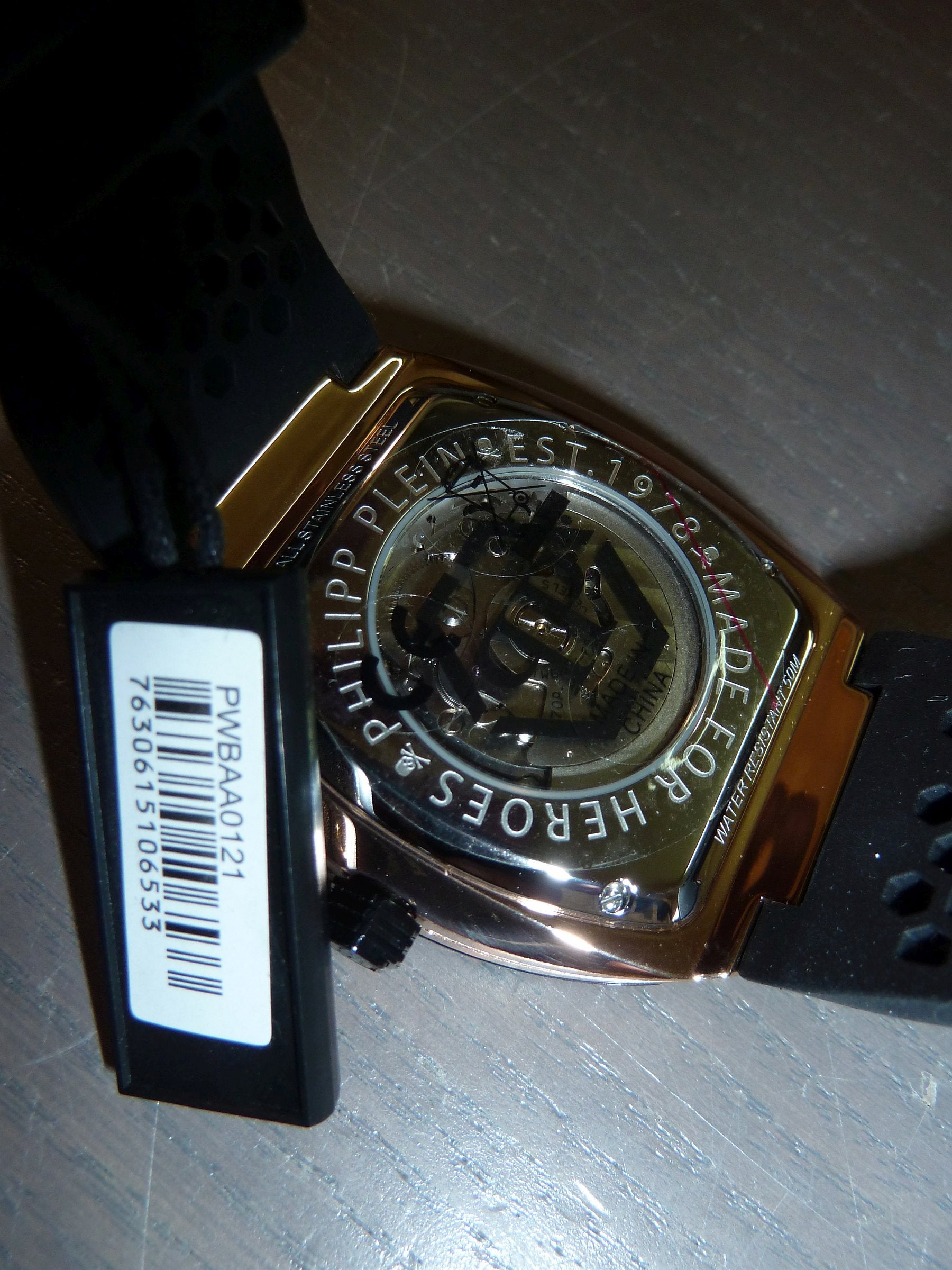 Philipp Plein Automatik Herrenuhr The $keleton Gold Rush PWBAA0121