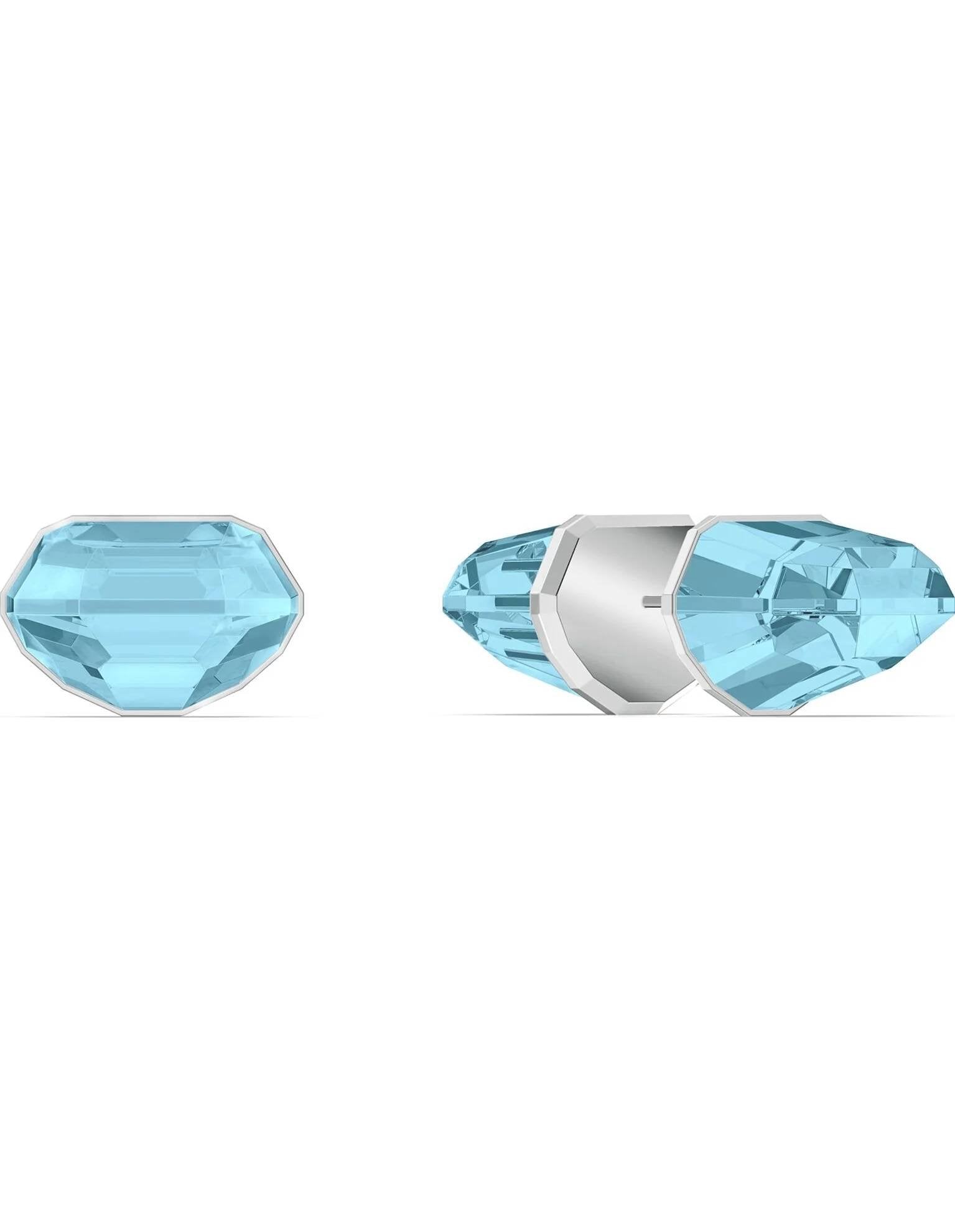 Swarovski Lucent Einzelohrstecker in Blau mit Silberfarbenen-Legierungsschicht - Artikelnummer 5600255