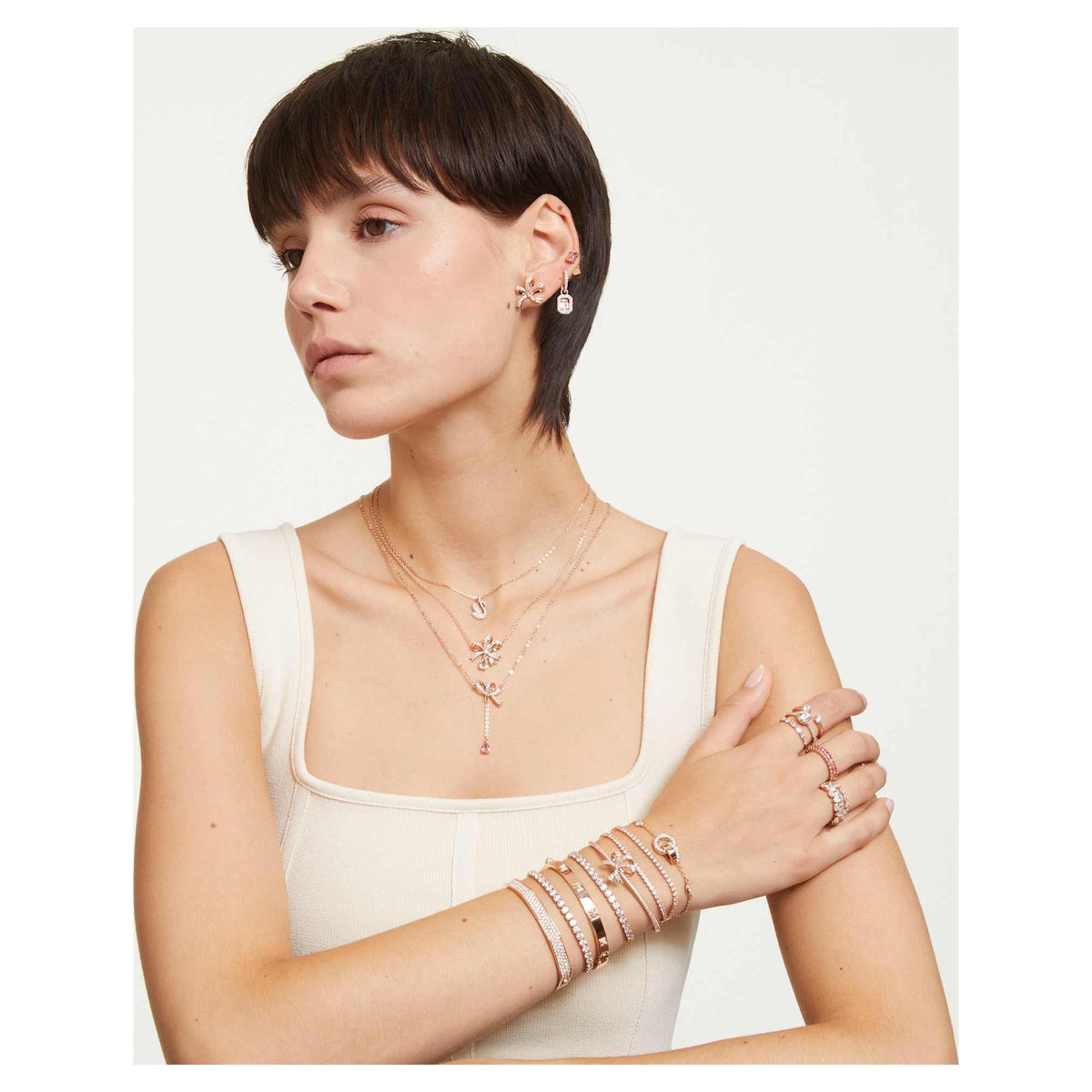 Swarovski Armreif Damen Dextera Weiß Roségoldfarben 5098834