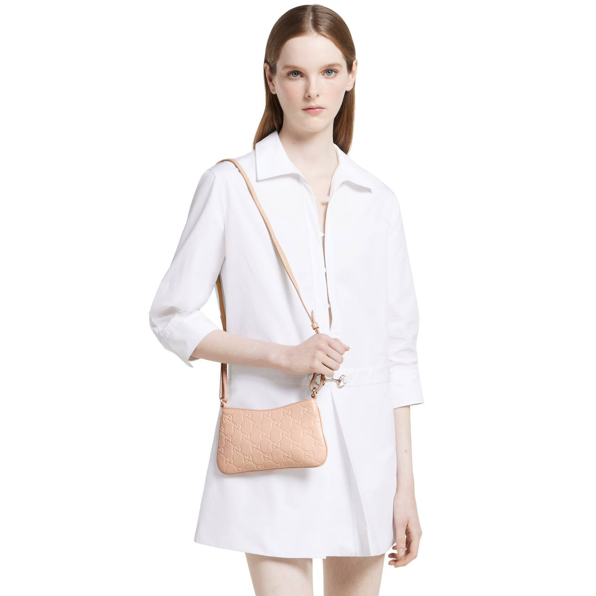Gucci Schultertasche Damen GG Emblem Super Mini Bag 815278-AAEEM-6802