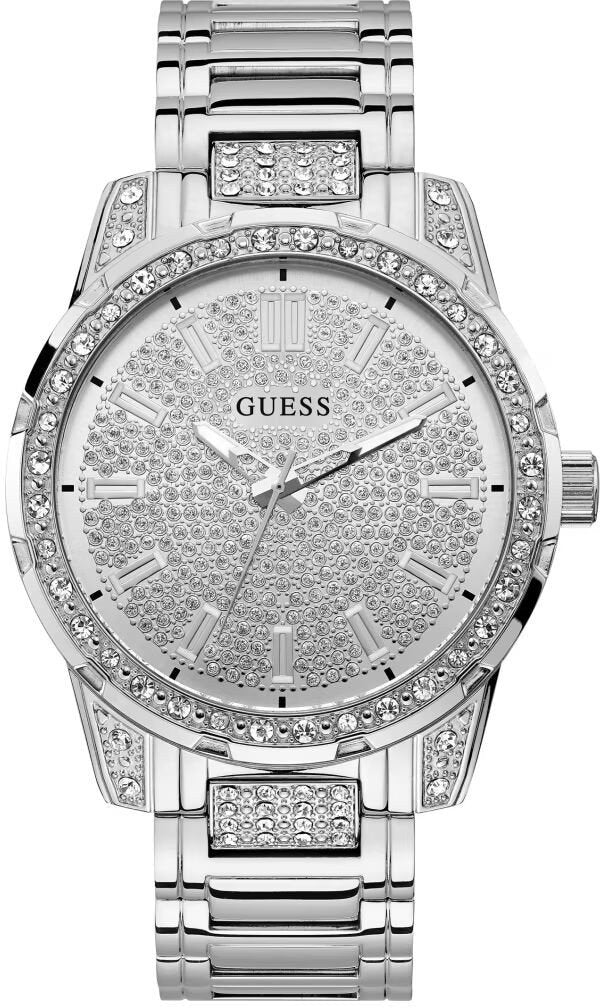 Guess Armbanduhr Herren Rhinestone Analog Silber U1339G1