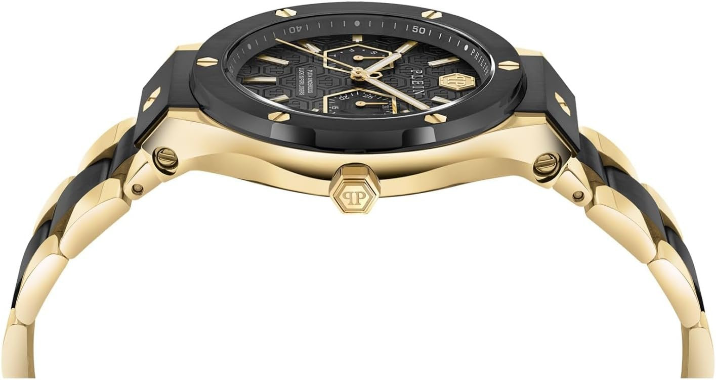 Philipp Plein Armbanduhr Unisex Underdog Multi Schwarz Gold PW1GA0626