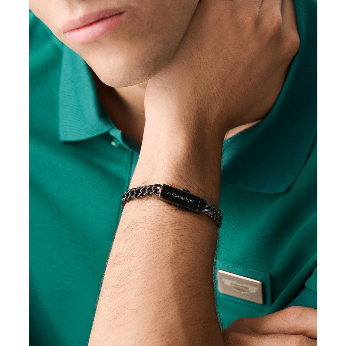 Aston Martin Armband Herren AML ICON Edelstahl Schwarz MJIUF5BL3