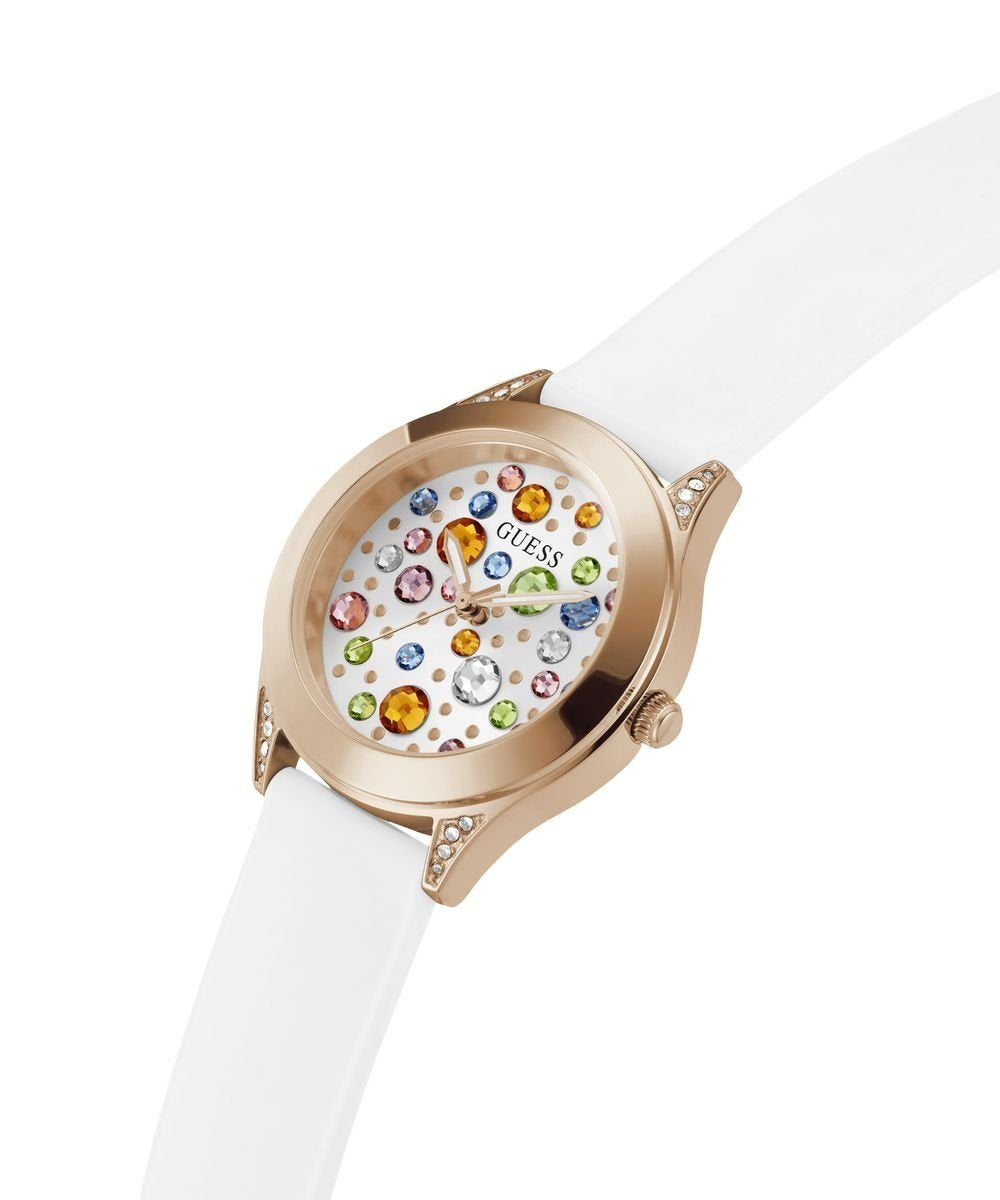Guess Damen Armbanduhr MINI WONDERLUST weiß, roségold 34 mm GW0678L4