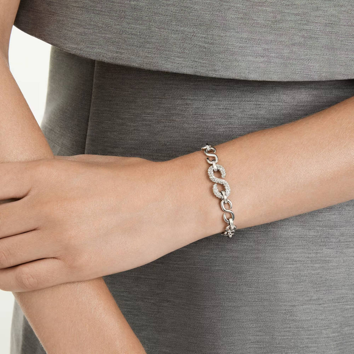 Swarovski Armband Unisex Dextera Rundschliff Weiß Rhodiniert 5747642