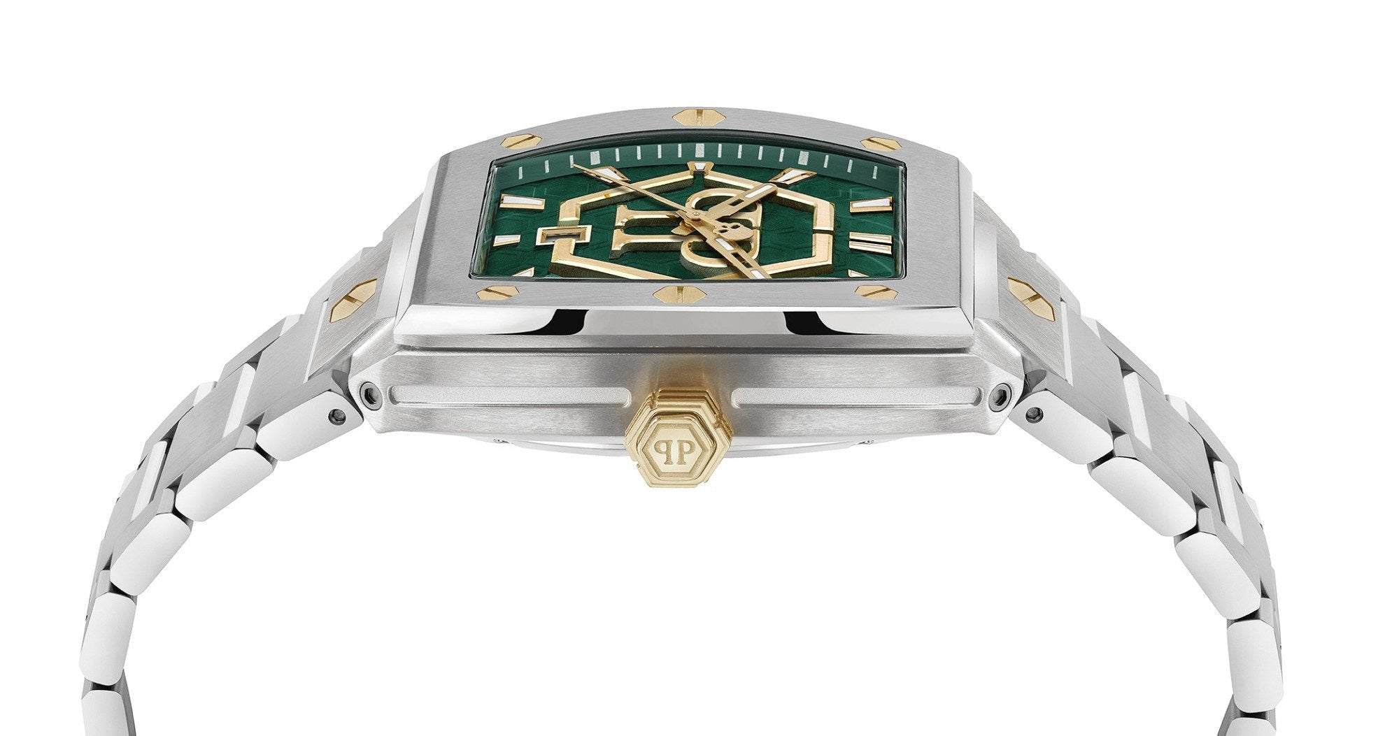 Philipp Plein Herrenuhr The Hexagon Phantom Grün Stahl PWPUA0825