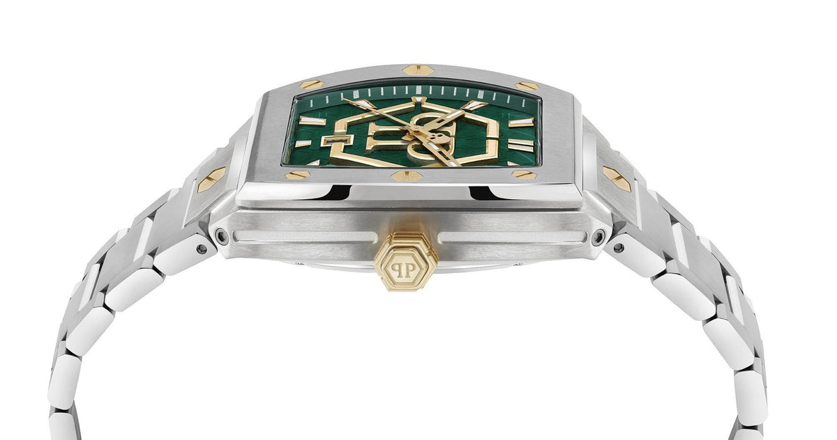 Philipp Plein Herrenuhr The Hexagon Phantom Grün Stahl PWPUA0825