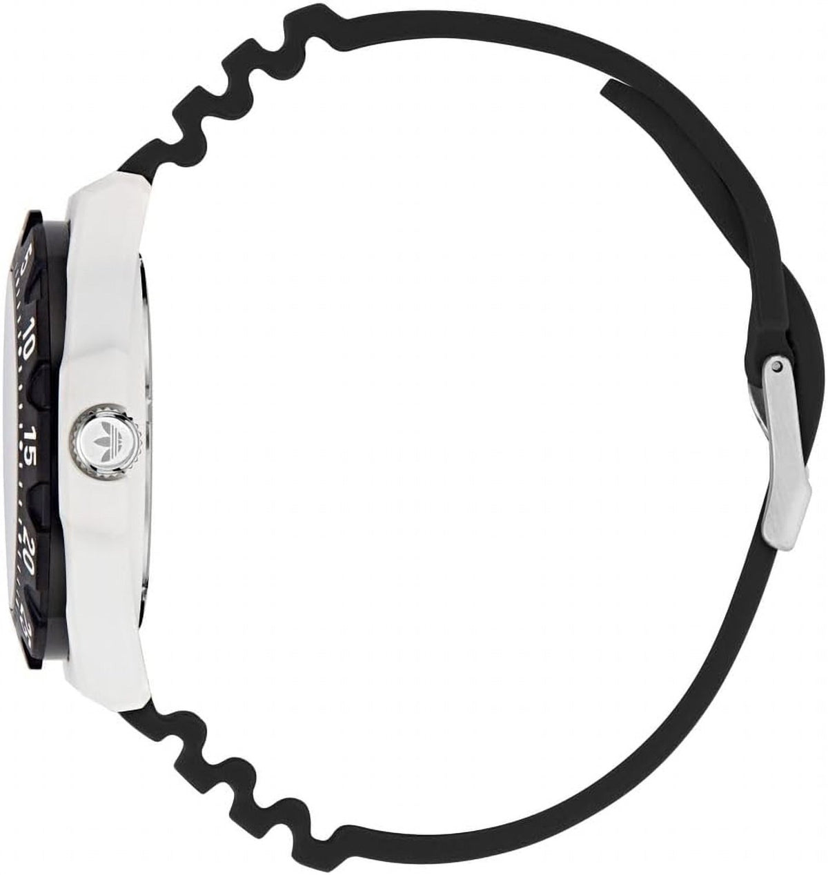 adidas Discoverer Two Unisex Armbanduhr, Quarz Analog, Edelstahl, 40 mm, Silikonarmband, Schwarz, 5 bar, Zifferblattfarbe: Weiß, AOSY25516
