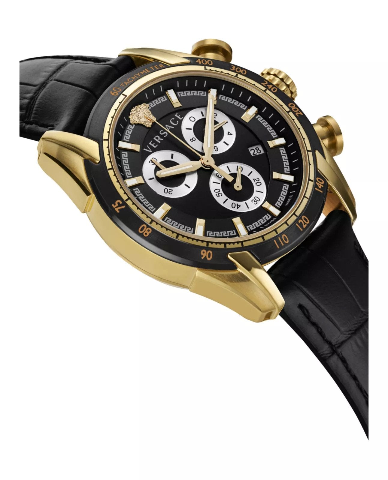 Versace Herren Chronograph V-Ray Chrono Gold Schwarz VE2I00921