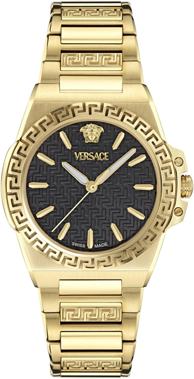 Versace Damen Analog Quarz Armbanduhr Greca Reaction