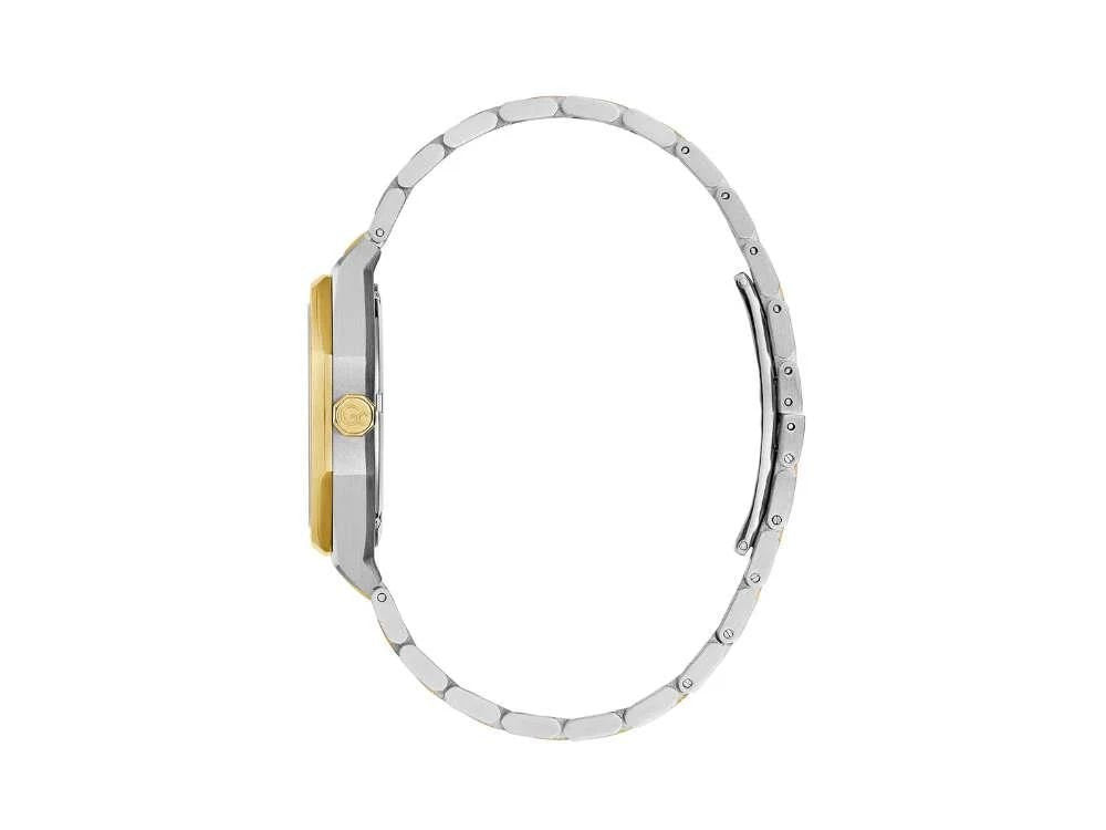 Guess Collection Damen Armbanduhr Coussin Sleek Mid Size Metall Silber Gelbgold Z25002L1MF