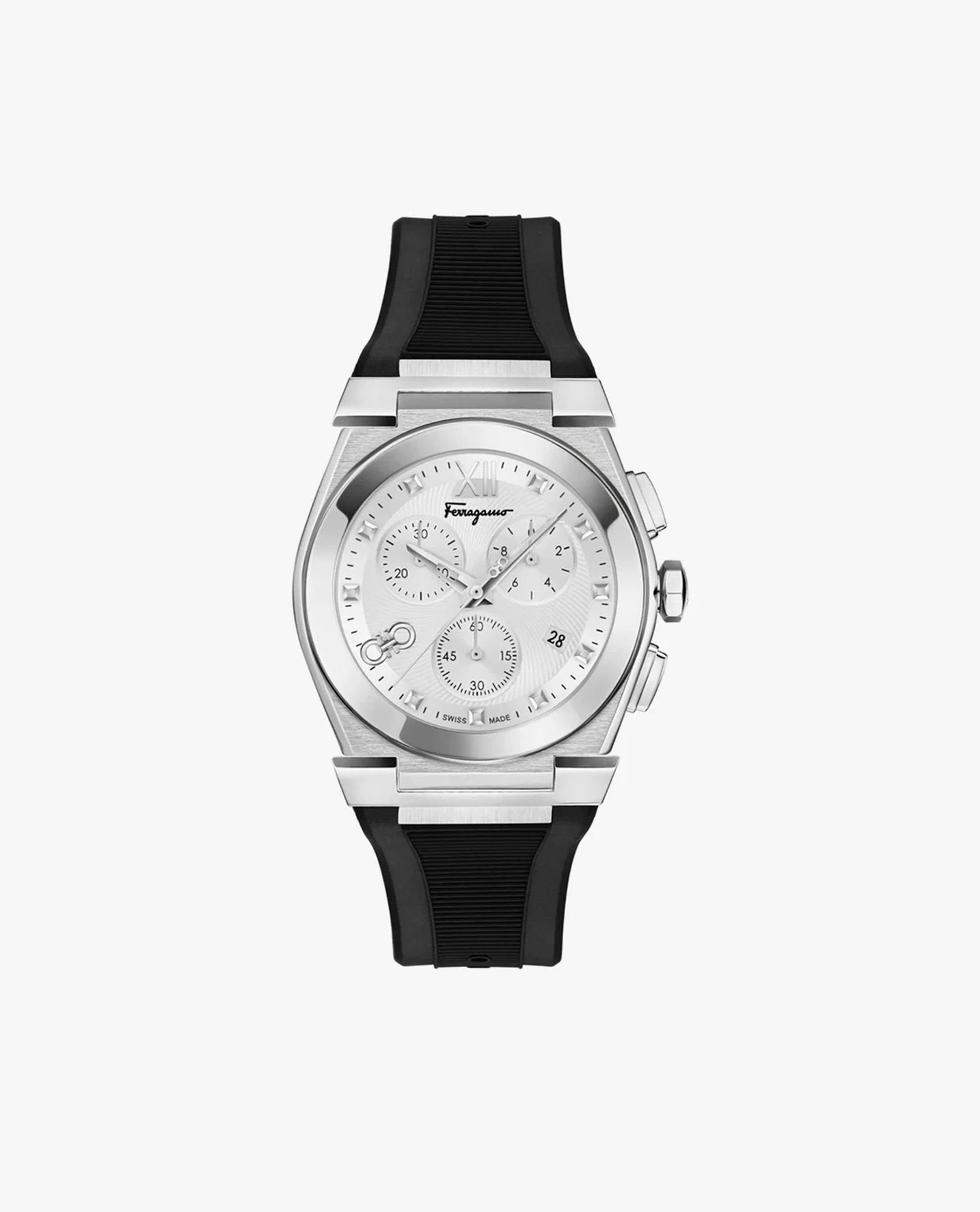 Salvatore Ferragamo Uhr Damen Vega Chrono Silber Schwarz SF5D00125