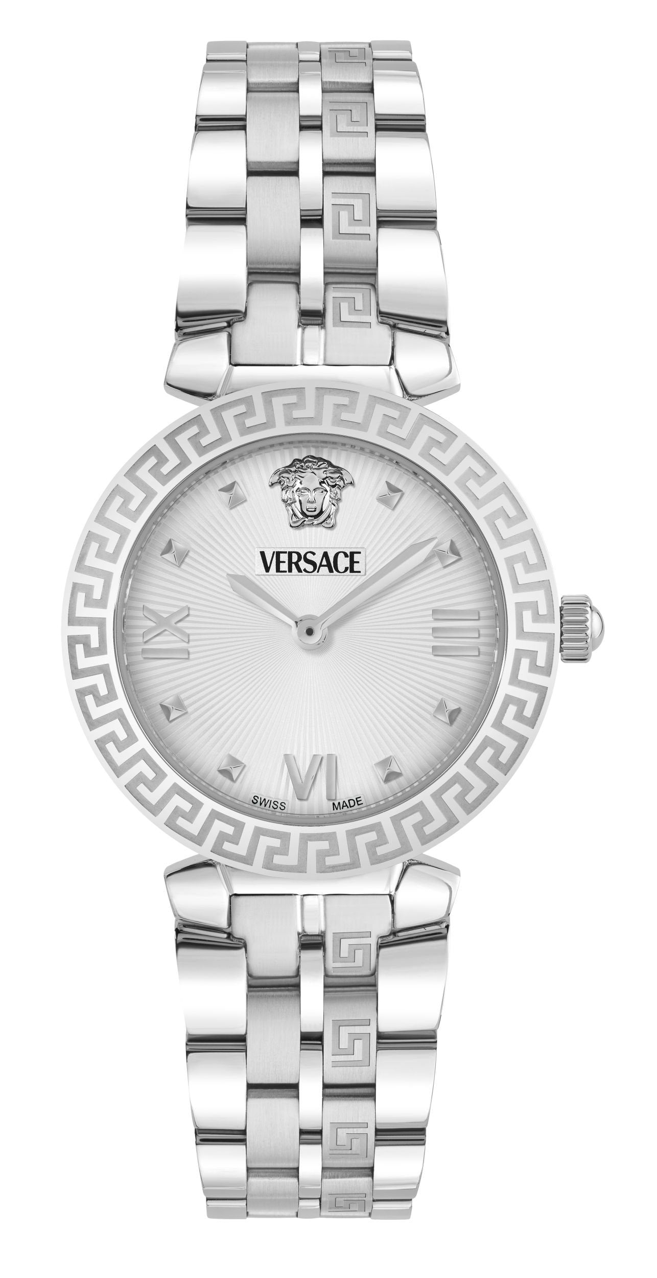 Versace Daphnis Weiß Dial Two Tone Steel Strap Watch VEOCA0825