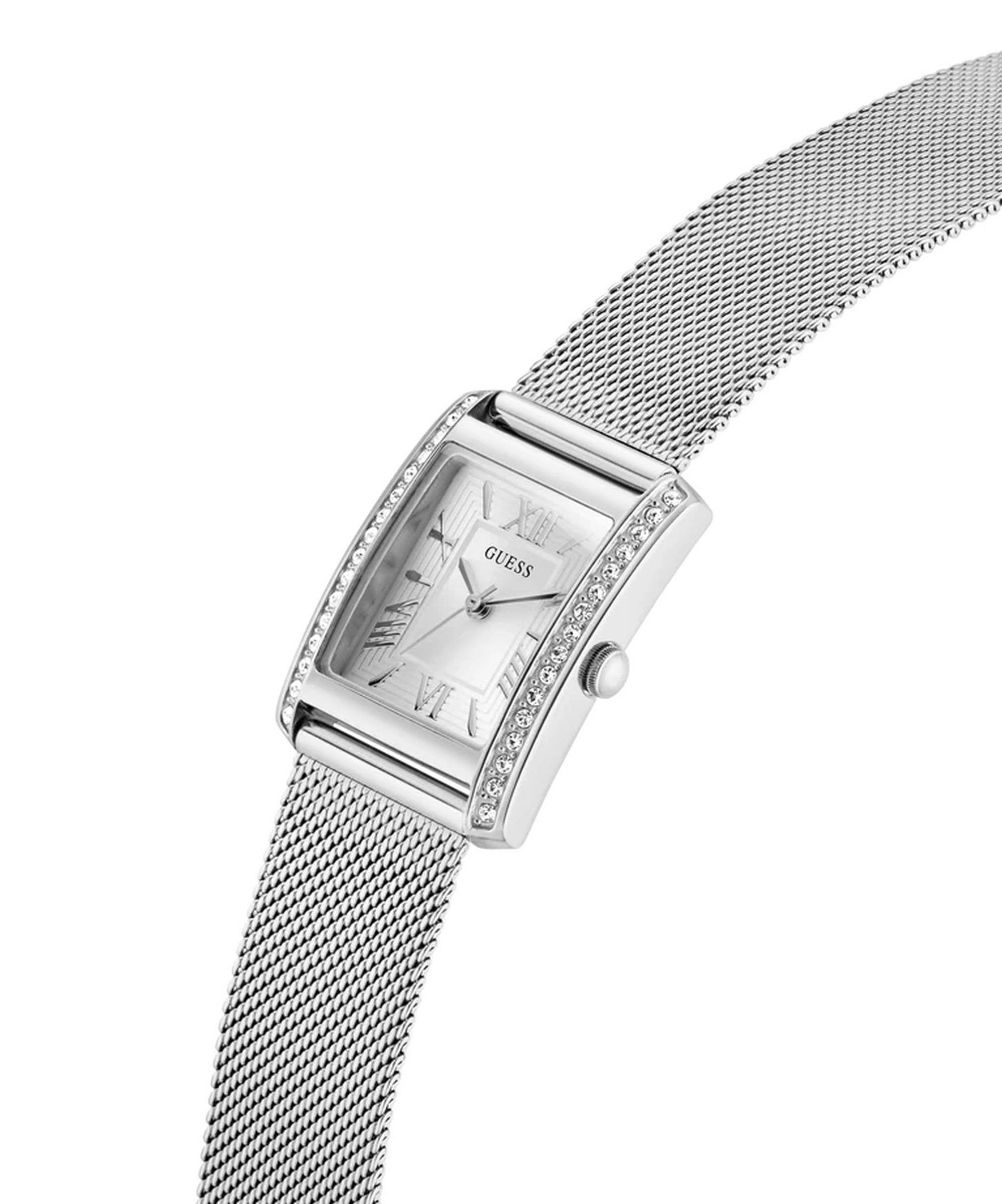 Guess Armbanduhr Damen Ladies Silver Tone Analog Watch Silber GW0997L1