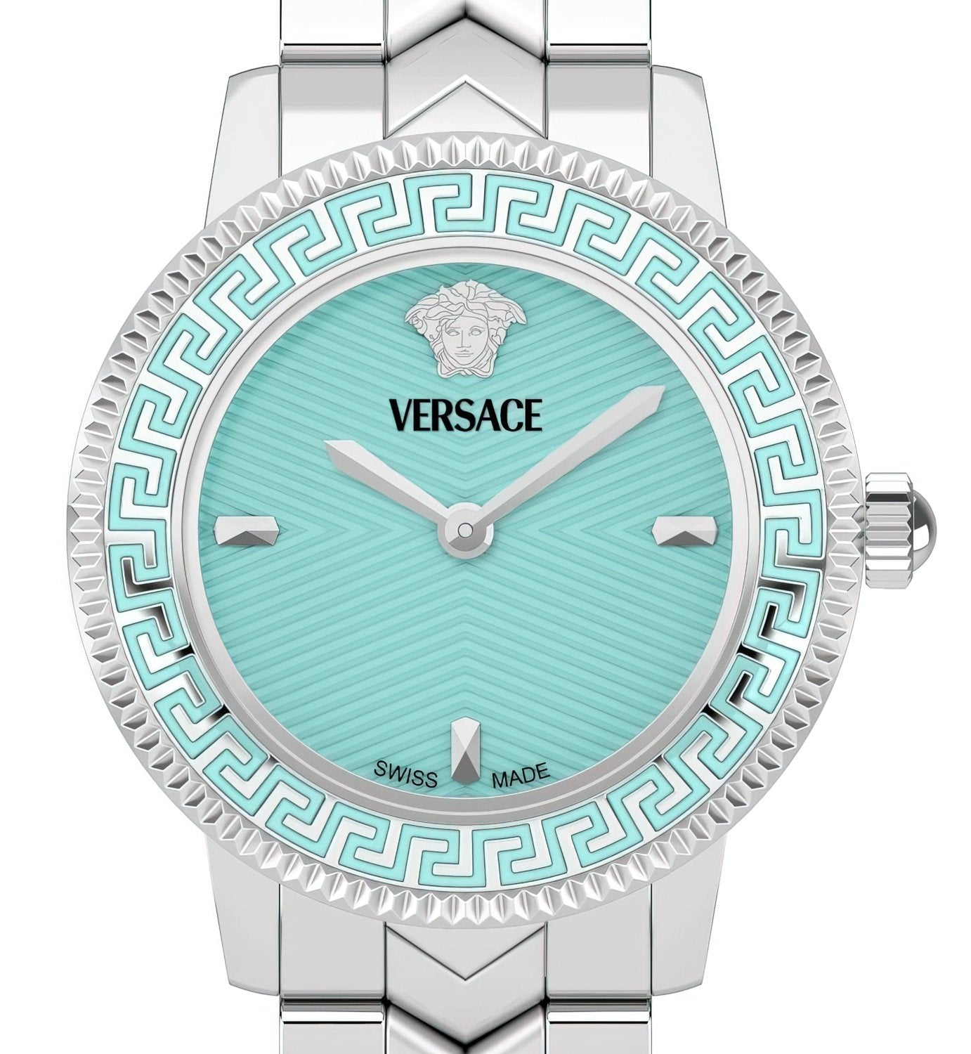 Versace Damen Armbanduhr V-Icon VEUCA0324 Türkis Silber