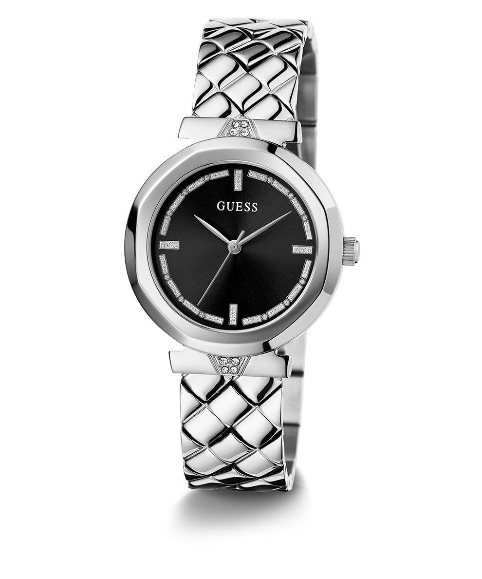Guess Damen Armbanduhr Rumour silber, schwarz 34 mm GW0613L1