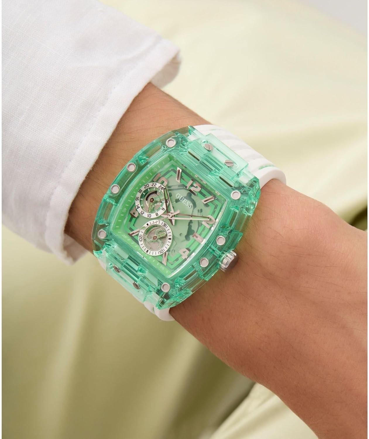 Guess Multifunktionsuhr Herren PHOENIX Grün/Weiß GW0499G10