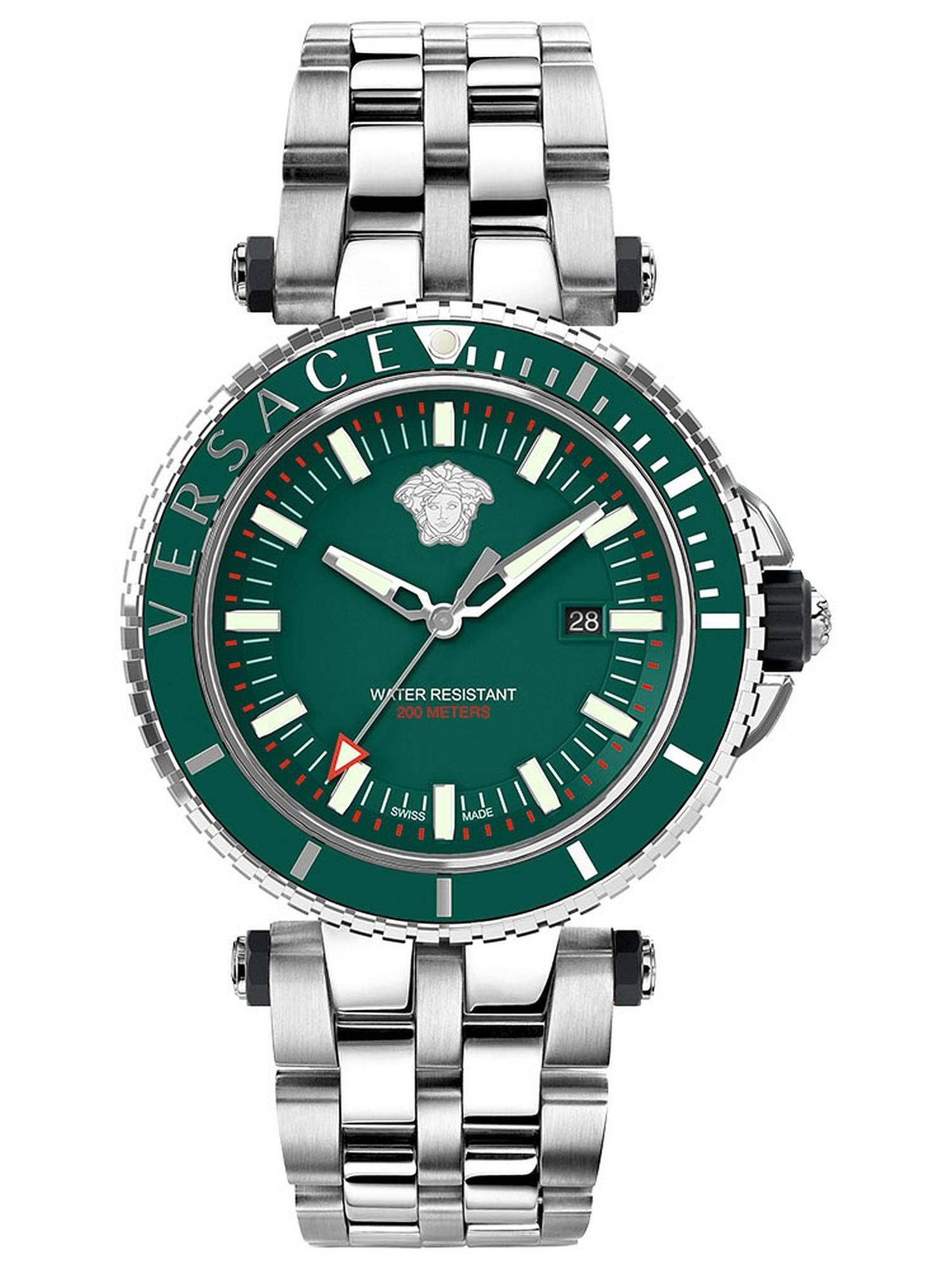 Versace Herren Armbanduhr  V-Race Diver 46 mm Wasserdicht Armband Edelstahl VEAK00721