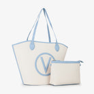 Mario Valentino Handbags Damen Handtasche Covent naturale blu VBS7QO01H79