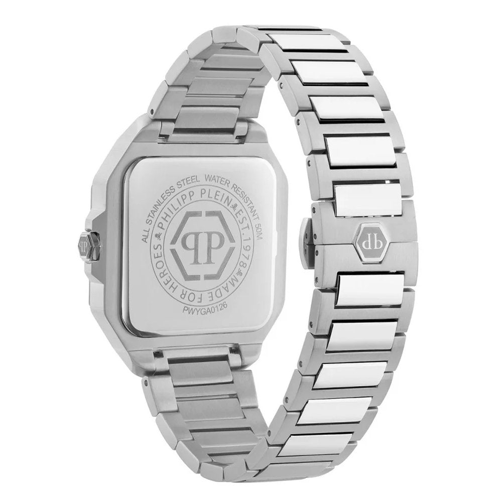 Philipp Plein Herrenuhr Plein Edge Silberfarben, Blau PWYGA0126