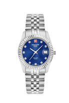 Swiss Alpine Military by Grovana Armbanduhr Damen Solaris Silber Blau 7716.1235