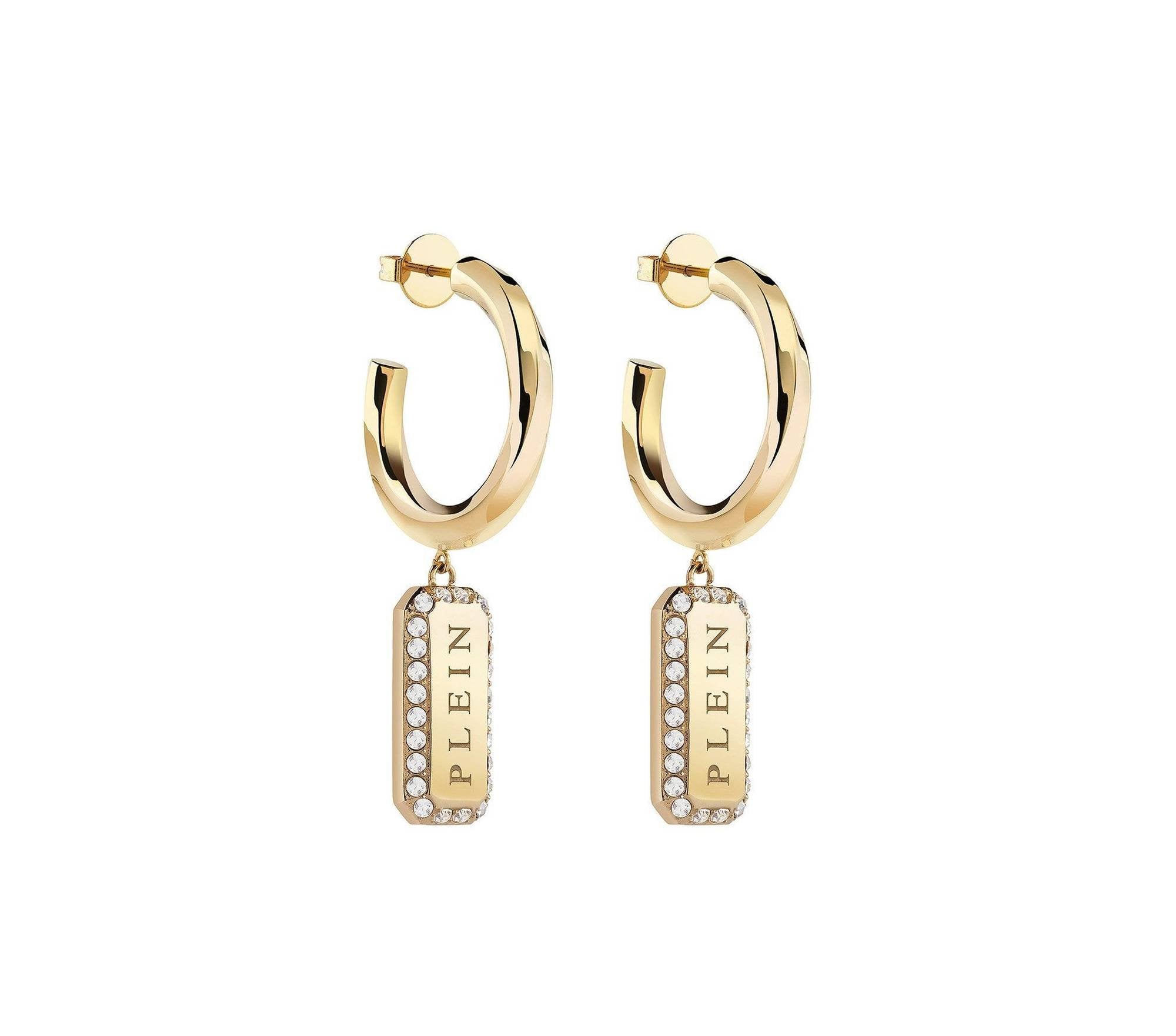 Philipp Plein Ohrringe Damen Gold Edelstahl TAG Preciosa Crystals PJQEA08EU