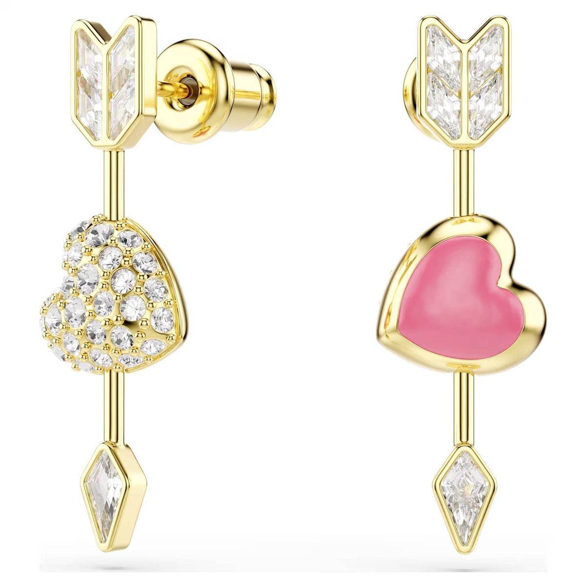 Swarovski Ohrhänger Damen Idyllia Herz mit Pfeil Weiß Goldlegierungsschicht 5737295