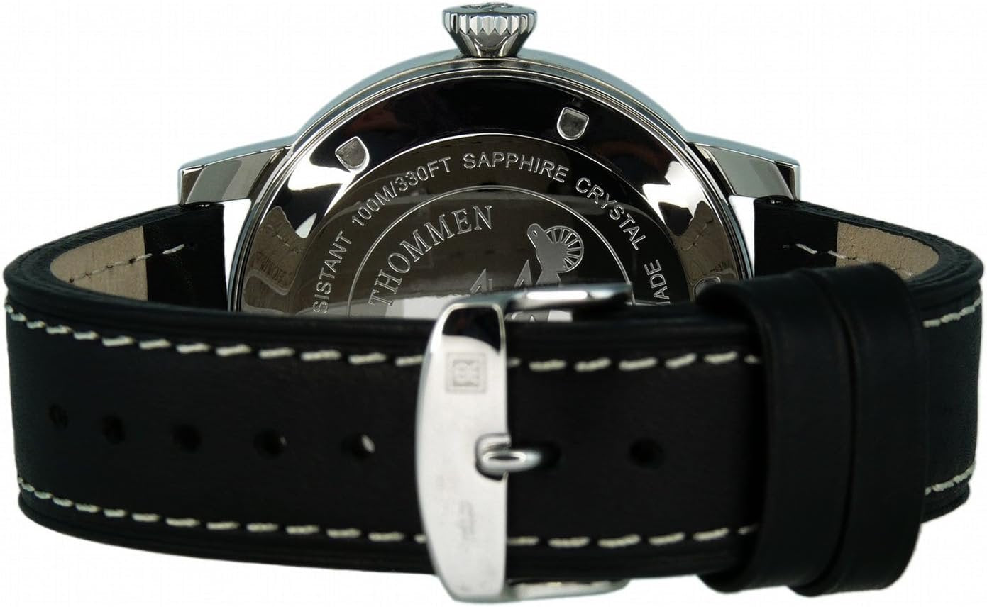 Revue Thommen Herren Armbanduhr Automatik Werk,  47 mm Lederarmband schwarz, Sapphire Crystal Airspeed XL16053.2533
