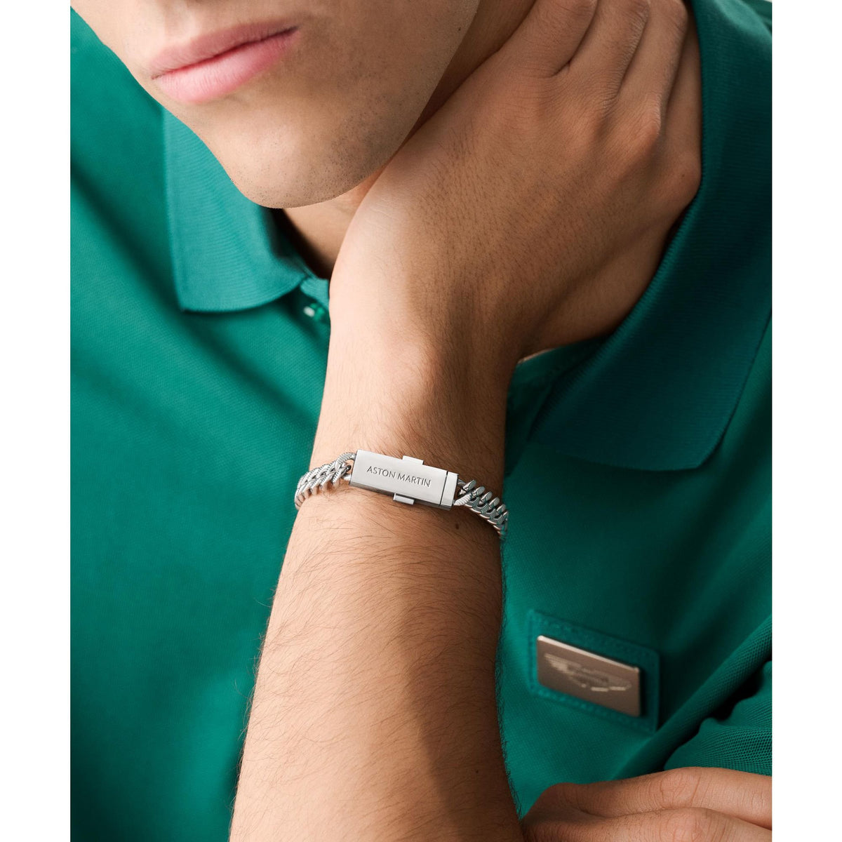 Aston Martin Armband Herren AML ICON Edelstahl Silber MJIUF5BL2