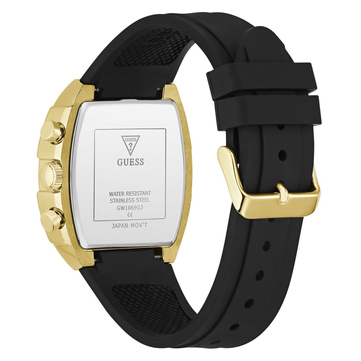 guess Armbanduhr Herren Phoenix Quantum Schwarz Gold GW1069G2