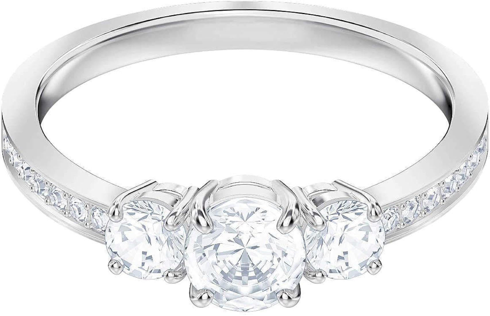 Swarovski Ring Damen Attract Trilogy Weiß Silberfarben Size 58 5448897